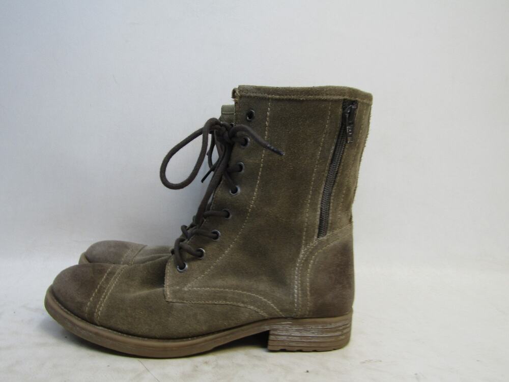 Roan Womens Size 8 M Brown Suede Zip Lace Up Ankle Fashion Boots Bootie